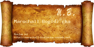 Marschall Boglárka névjegykártya